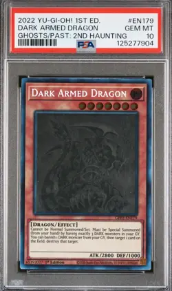 2022 Yu-Gi-Oh! 1st Edition Dark Armed Dragon Ghost Rare PSA 10 Gem Mint - Image 1