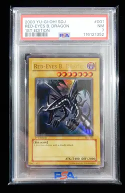 2003 Yu-Gi-Oh! Starter Deck Joey Red-Eyes B. Dragon 1st Edition Near Mint PSA 7 - Image 1