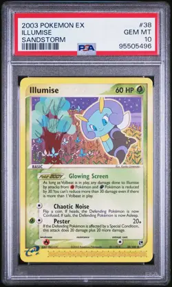 PSA 10 GEM MINT Illumise 38/100 EX Sandstorm 2003 Pokemon Card - Image 1