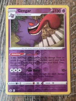 Gengar 057/198 Reverse Holo Rare Chilling Reign Pokemon Card Near Mint - Image 1