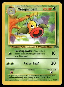 Weepinbell 48/64 Pokemon Card Jungle Uncommon 70 HP Lightly Played W1 - Image 1