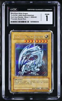 CGC 1 Yu-Gi-Oh! Dark Duel Stories Blue-Eyes White Dragon DDS-001 - Image 1