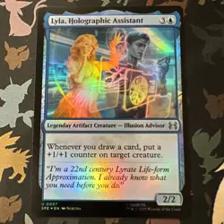 Lyla, Holographic Assistant 0007 ~ **Foil** Rare MTG Marvel Spider-Man - Image 1