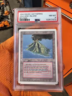 1994 Magic The Gathering Volcanic Island Revised PSA 8 - Image 1