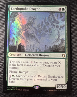 MTG Earthquake Dragon 228 Foil Rare CLB Commander Legends Baldur's Gate NM - Image 1