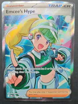 Pokemon TCG Emcee's Hype Ultra Rare Trainer Destined Rivals - Image 1