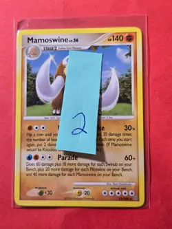 2008 Pokemon Diamond and Pearl Stormfront #21 Mamoswine, R, NF/H, cd2 - Image 3