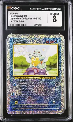 POKEMON CGC 8 NM/Mint Legendary Collection Squirtle 95/110 Reverse Holo *0073 - Image 1