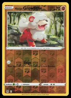 Hisuian Growlithe 083/196 Reverse Holo Pokemon Lost Origin LP - Image 1