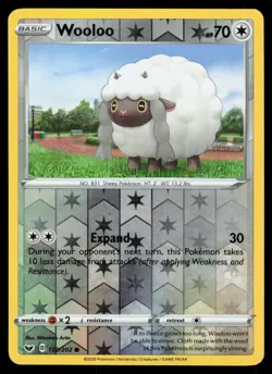 Wooloo 152/202 Reverse Holo Pokemon Sword & Shield LP - Image 1