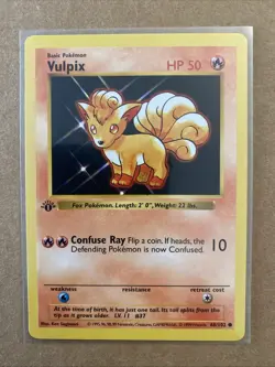 Pokemon TCG Vulpix Base Set 68/102 1st Edition Never Played Near Mint - Image 1