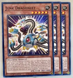 Yugioh! 3x Junk Dragonlet PHNI-EN099 Common 1st Ed NM - Image 1