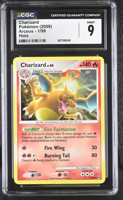 CGC 9 MINT Charizard 2009 Arceus 1/99 Holo Pokemon Card - Image 1