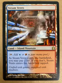MTG 1x Steam Vents # 247 Return to Ravnica Magic the Gathering Card x1 NM - Image 1
