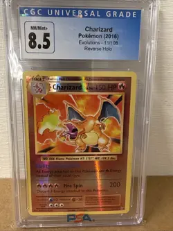 CHARIZARD 2016 XY EVOLUTIONS REVERSE HOLO CGC 8.5 NM/ MINT+ POKEMON TCG CHARZARD - Image 1