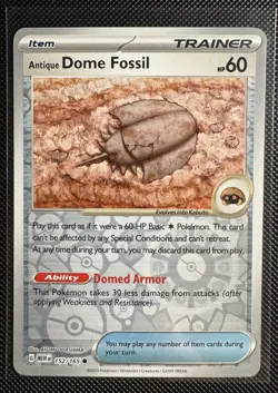 Pokemon TCG Antique Dome Fossil 152/165 Sv: Scarlet & Violet 151 Reverse Holo - Image 1