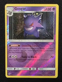 Pokemon 2017 Sun & Moon Crimson Invasion Reverse Foil Gengar # 38/111 - Image 1