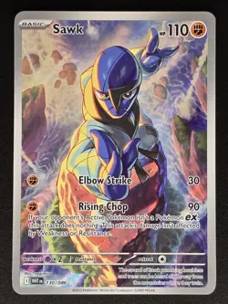 Pokemon TCG Sawk 130/086 Illustration Rare Full Art Holo Sv: White Flare NM/M - Image 1