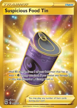 LP Pokemon Suspicious Food Tin - 080/073 - Secret Rare Lightly Played Champion's - Image 1