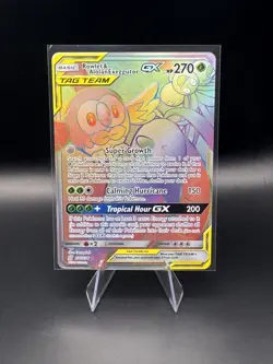 Pokemon Tcg Rowlet & Alolan Exeggutor Gx 237/236 Hyper Rare Unified Minds NM ZW1 - Image 1