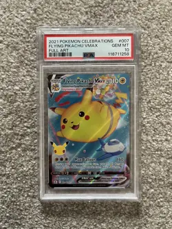 Pokemon Card PSA 10 Flying Pikachu VMAX 007/025 Celebrations Full Art 2021 - Image 1