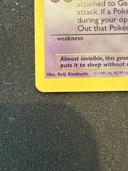 Pokemon Gastly 50/102 1st Edition Shadowless Base Set Card Unplayed Near Mint - Image 2