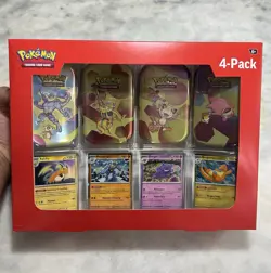 Sams Club Pokemon 4 Mini Tins + 4 Promo Cards Bundle * In Hand* - Image 1