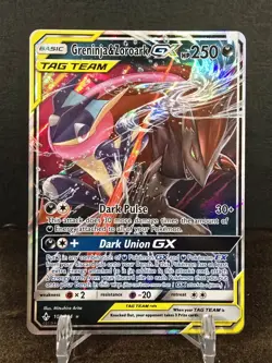 Pokemon Card Game TCG Greninja & Zoroark GX 107/214 Sm-Unbroken Bonds Holo LP - Image 1
