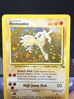 Pokemon Card Hitmonlee 7/62 Fossil Set Rare Holo WOTC Light Play - Image 2