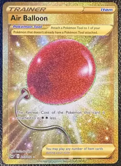 Pokemon Air Balloon 213/202 Gold Secret Rare Trainer - Sword & Shield TCG Card - Image 1