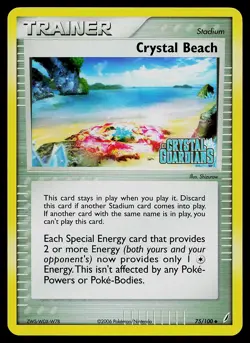 Pokemon Card - Crystal Beach Crystal Guardians Stamped 75/100 Reverse Holo - Image 1