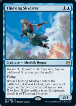 Thieving Skydiver -Foil Medium Play MTG Zendikar Rising - Image 1
