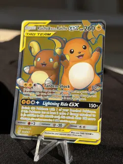 Unified Minds Raichu and Alolan Raichu GX Tag Team Alternative Art Card 220/236 - Image 1