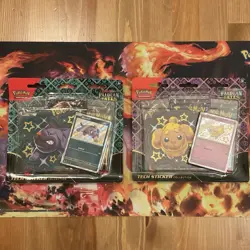 Pokemon TCG Paldean Fates Tech Sticker Collection - (1) Fidough & (1) Maschiff - Image 1