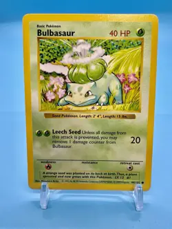 1999 Pokemon Game BULBASAUR Shadowless English 44/102 **NP** - Image 1