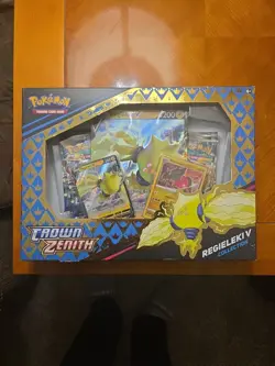 Pokemon TCG Crown Zenith Regieleki v Collection Box New Sealed - Image 1