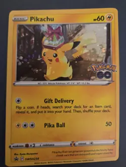 PIKACHU SWSH234 POKEMON GO 2022 BLACK STAR PROMO HOLO - Image 1