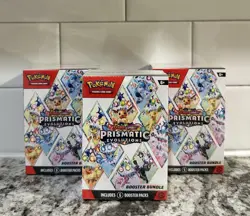 (3) Pokemon TCG Prismatic Evolutions Booster Bundles - LOT of (3) Free Shipping - Image 1