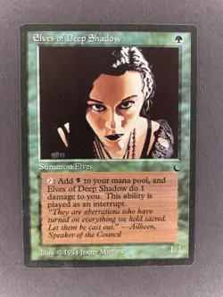 Elves of Deep Shadow, Lightly Played [The Dark] 1994 MTG Magic The Gathering - Image 1