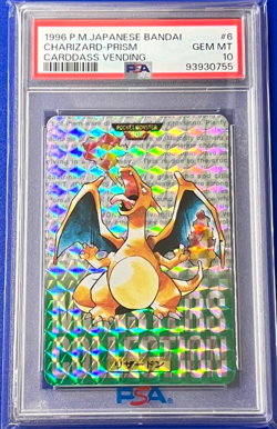 PSA 10 Pokemon 1996 Charizard Green Prism No. 6 Carddass Vending Bandai Japanese - Image 1