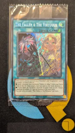 CH01-EN019 The Fallen & The Virtuous Secret Rare 1st Ed YuGiOh Sealed - Image 1