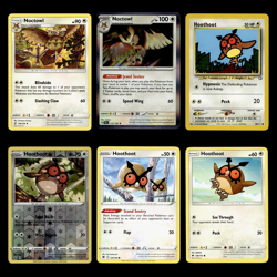 6x Noctowl Lot Hoothoot 166.0 Sun Moon Unified Minds Pokemon Cards Collection - Image 1