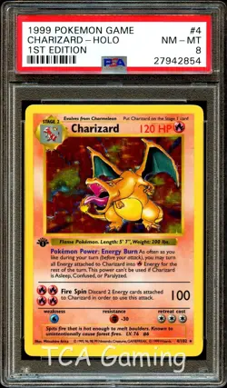 PSA 8 NM-MINT Charizard 4/102 1ST EDITION Base Set HOLO RARE Pokemon Card 854 - Image 1