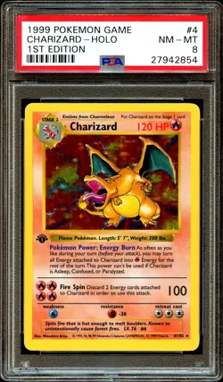 PSA 8 NM-MINT Charizard 4/102 1ST EDITION Base Set HOLO RARE Pokemon Card 854 - Image 2