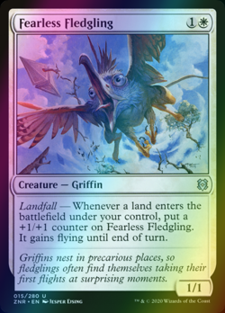 x1 Fearless Fledgling ZNR MTG 15/280 FOIL UNCOMMON M/NM 1x - Image 1