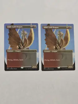 2x Adult Gold Dragon - Showcase - D&D Forgotten Realms - Near Mint - MTG - Image 1