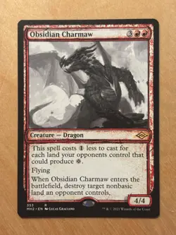 Magic the Gathering MTG Obsidian Charmaw Showcase Modern Horizons 2 NM - Image 1