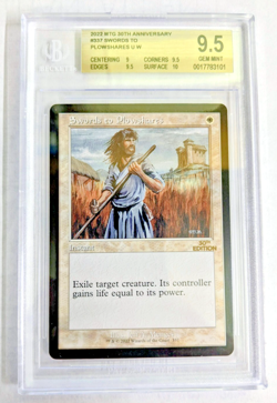 MTG 30th ANNIVERSARY Swords to Plowshares BGS GRADE 9.5 - Image 1
