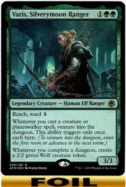 1x - Varis, Silverymoon Ranger - [SELECT] + Wolf Token - Forgotten Realms NM MTG - Image 2