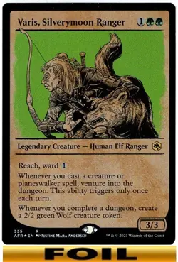 1x - Varis, Silverymoon Ranger - [SELECT] + Wolf Token - Forgotten Realms NM MTG - Image 4